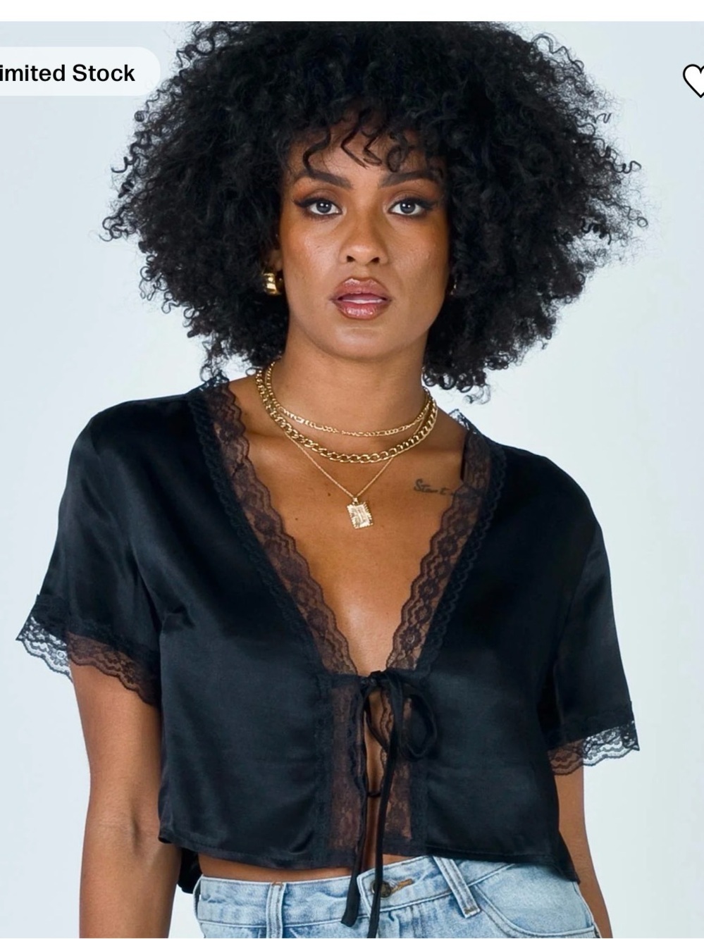 Princess Polly Vintage Tie Up Top Black